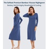 image:imageWiWi Nightgowns for Women Super Soft Viscose from Bamboo Long Sleeve Nightshirts Cooling Sleepwear Plus Size Nightshirts S3XBlue