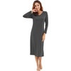 image:imageWiWi Nightgowns for Women Super Soft Viscose from Bamboo Long Sleeve Nightshirts Cooling Sleepwear Plus Size Nightshirts S3XCharcoal Grey