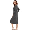 image:imageWiWi Nightgowns for Women Super Soft Viscose from Bamboo Long Sleeve Nightshirts Cooling Sleepwear Plus Size Nightshirts S3XCharcoal Grey