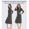 image:imageWiWi Nightgowns for Women Super Soft Viscose from Bamboo Long Sleeve Nightshirts Cooling Sleepwear Plus Size Nightshirts S3XCharcoal Grey