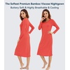 image:imageWiWi Nightgowns for Women Super Soft Viscose from Bamboo Long Sleeve Nightshirts Cooling Sleepwear Plus Size Nightshirts S3XCoral