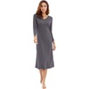 image:imageWiWi Nightgowns for Women Super Soft Viscose from Bamboo Long Sleeve Nightshirts Cooling Sleepwear Plus Size Nightshirts S3XDark Grey