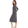 image:imageWiWi Nightgowns for Women Super Soft Viscose from Bamboo Long Sleeve Nightshirts Cooling Sleepwear Plus Size Nightshirts S3XDark Grey