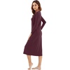 image:imageWiWi Nightgowns for Women Super Soft Viscose from Bamboo Long Sleeve Nightshirts Cooling Sleepwear Plus Size Nightshirts S3XFig Red