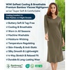 image:imageWiWi Nightgowns for Women Super Soft Viscose from Bamboo Long Sleeve Nightshirts Cooling Sleepwear Plus Size Nightshirts S3XGreen