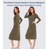 image:imageWiWi Nightgowns for Women Super Soft Viscose from Bamboo Long Sleeve Nightshirts Cooling Sleepwear Plus Size Nightshirts S3XGreen