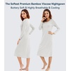 image:imageWiWi Nightgowns for Women Super Soft Viscose from Bamboo Long Sleeve Nightshirts Cooling Sleepwear Plus Size Nightshirts S3XLight Grey