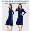 image:imageWiWi Nightgowns for Women Super Soft Viscose from Bamboo Long Sleeve Nightshirts Cooling Sleepwear Plus Size Nightshirts S3XNavy