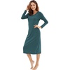 image:imageWiWi Nightgowns for Women Super Soft Viscose from Bamboo Long Sleeve Nightshirts Cooling Sleepwear Plus Size Nightshirts S3XNavy Blue