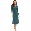 image:imageWiWi Nightgowns for Women Super Soft Viscose from Bamboo Long Sleeve Nightshirts Cooling Sleepwear Plus Size Nightshirts S3XNavy Blue
