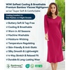 image:imageWiWi Nightgowns for Women Super Soft Viscose from Bamboo Long Sleeve Nightshirts Cooling Sleepwear Plus Size Nightshirts S3XRose Red