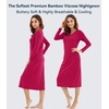 image:imageWiWi Nightgowns for Women Super Soft Viscose from Bamboo Long Sleeve Nightshirts Cooling Sleepwear Plus Size Nightshirts S3XRose Red