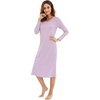 image:imageWiWi Nightgowns for Women Super Soft Viscose from Bamboo Long Sleeve Nightshirts Cooling Sleepwear Plus Size Nightshirts S3XTaro Purple