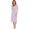 image:imageWiWi Nightgowns for Women Super Soft Viscose from Bamboo Long Sleeve Nightshirts Cooling Sleepwear Plus Size Nightshirts S3XTaro Purple
