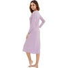 image:imageWiWi Nightgowns for Women Super Soft Viscose from Bamboo Long Sleeve Nightshirts Cooling Sleepwear Plus Size Nightshirts S3XTaro Purple