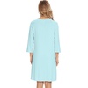 image:imageWiWi Nightgowns for Women Viscose from Bamboo 34 Sleeve Sleepshirt Soft Vneck Nightshirts Loose Sleep Dress SXXLAaqua