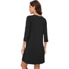 image:imageWiWi Nightgowns for Women Viscose from Bamboo 34 Sleeve Sleepshirt Soft Vneck Nightshirts Loose Sleep Dress SXXLAblack