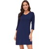 image:imageWiWi Nightgowns for Women Viscose from Bamboo 34 Sleeve Sleepshirt Soft Vneck Nightshirts Loose Sleep Dress SXXLAnavy