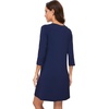 image:imageWiWi Nightgowns for Women Viscose from Bamboo 34 Sleeve Sleepshirt Soft Vneck Nightshirts Loose Sleep Dress SXXLAnavy