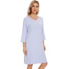 image:imageWiWi Nightgowns for Women Viscose from Bamboo 34 Sleeve Sleepshirt Soft Vneck Nightshirts Loose Sleep Dress SXXLAperiwinkle