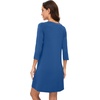 image:imageWiWi Nightgowns for Women Viscose from Bamboo 34 Sleeve Sleepshirt Soft Vneck Nightshirts Loose Sleep Dress SXXLAprussian Blue