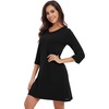 image:imageWiWi Nightgowns for Women Viscose from Bamboo 34 Sleeve Sleepshirt Soft Vneck Nightshirts Loose Sleep Dress SXXLBblack