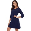 image:imageWiWi Nightgowns for Women Viscose from Bamboo 34 Sleeve Sleepshirt Soft Vneck Nightshirts Loose Sleep Dress SXXLBnavy