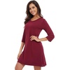 image:imageWiWi Nightgowns for Women Viscose from Bamboo 34 Sleeve Sleepshirt Soft Vneck Nightshirts Loose Sleep Dress SXXLBwine