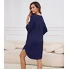 image:imageWiWi Nightgowns for Women Viscose from Bamboo 34 Sleeve Sleepshirt Soft Vneck Nightshirts Loose Sleep Dress SXXLCnavy