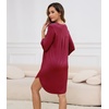 image:imageWiWi Nightgowns for Women Viscose from Bamboo 34 Sleeve Sleepshirt Soft Vneck Nightshirts Loose Sleep Dress SXXLCwine