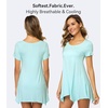 image:imageWiWi Nightgowns for Women Viscose from Bamboo Short Sleeve Sleepwear Super Soft Sleep Shirts Cool Plus Size Nightdress S4XAqua