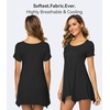 image:imageWiWi Nightgowns for Women Viscose from Bamboo Short Sleeve Sleepwear Super Soft Sleep Shirts Cool Plus Size Nightdress S4XBlack