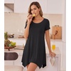 image:imageWiWi Nightgowns for Women Viscose from Bamboo Short Sleeve Sleepwear Super Soft Sleep Shirts Cool Plus Size Nightdress S4XBlack