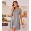 image:imageWiWi Nightgowns for Women Viscose from Bamboo Short Sleeve Sleepwear Super Soft Sleep Shirts Cool Plus Size Nightdress S4XHeather Grey