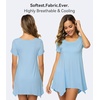 image:imageWiWi Nightgowns for Women Viscose from Bamboo Short Sleeve Sleepwear Super Soft Sleep Shirts Cool Plus Size Nightdress S4XPale Blue