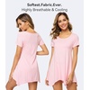 image:imageWiWi Nightgowns for Women Viscose from Bamboo Short Sleeve Sleepwear Super Soft Sleep Shirts Cool Plus Size Nightdress S4XPink
