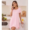 image:imageWiWi Nightgowns for Women Viscose from Bamboo Short Sleeve Sleepwear Super Soft Sleep Shirts Cool Plus Size Nightdress S4XPink