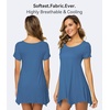 image:imageWiWi Nightgowns for Women Viscose from Bamboo Short Sleeve Sleepwear Super Soft Sleep Shirts Cool Plus Size Nightdress S4XPrussian Blue
