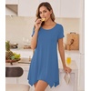 image:imageWiWi Nightgowns for Women Viscose from Bamboo Short Sleeve Sleepwear Super Soft Sleep Shirts Cool Plus Size Nightdress S4XPrussian Blue