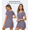 image:imageWiWi Nightgowns for Women Viscose from Bamboo Short Sleeve Sleepwear Super Soft Sleep Shirts Cool Plus Size Nightdress S4XPurplish Grey