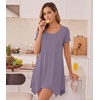 image:imageWiWi Nightgowns for Women Viscose from Bamboo Short Sleeve Sleepwear Super Soft Sleep Shirts Cool Plus Size Nightdress S4XPurplish Grey