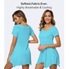 image:imageWiWi Nightgowns for Women Viscose from Bamboo Short Sleeve Sleepwear Super Soft Sleep Shirts Cool Plus Size Nightdress S4XTurquoise