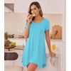 image:imageWiWi Nightgowns for Women Viscose from Bamboo Short Sleeve Sleepwear Super Soft Sleep Shirts Cool Plus Size Nightdress S4XTurquoise