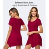 image:imageWiWi Nightgowns for Women Viscose from Bamboo Short Sleeve Sleepwear Super Soft Sleep Shirts Cool Plus Size Nightdress S4XWine