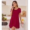 image:imageWiWi Nightgowns for Women Viscose from Bamboo Short Sleeve Sleepwear Super Soft Sleep Shirts Cool Plus Size Nightdress S4XWine