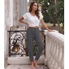 image:imageWiWi Pajama Pants for Women Lounge Super Soft Joggers Yoga Viscose from Bamboo Bottoms Cooling Pajamas Pant Sweatpants S4XAblack White Stripe