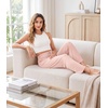 image:imageWiWi Pajama Pants for Women Viscose from Bamboo Super Soft Wide Leg Cooling Sweatpants Drawstring Bottoms Sleep Pj Pant SXXLApale Pink