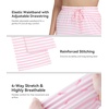 image:imageWiWi Pajama Pants for Women Viscose from Bamboo Super Soft Wide Leg Cooling Sweatpants Drawstring Bottoms Sleep Pj Pant SXXLApink White Stripe