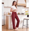 image:imageWiWi Pajama Pants for Women Viscose from Bamboo Super Soft Wide Leg Cooling Sweatpants Drawstring Bottoms Sleep Pj Pant SXXLAred Buffalo Plaid