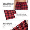image:imageWiWi Pajama Pants for Women Viscose from Bamboo Super Soft Wide Leg Cooling Sweatpants Drawstring Bottoms Sleep Pj Pant SXXLAred Buffalo Plaid